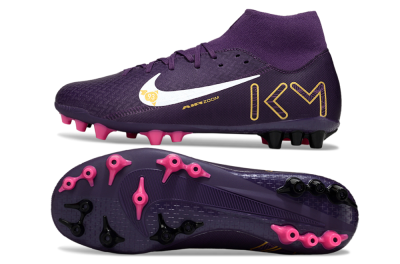 Nike Air Zoom Mercurial Superfly 10 Elite AG Artificial Grass Soccer Cleats - Purple/White/Gold
