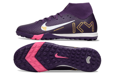 Nike Air Zoom Mercurial Superfly 10 Elite TF Artificial Turf Soccer Shoes - Purple/White/Gold