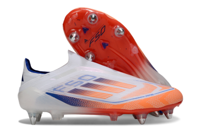 Adidas F50 Elite Laceless SG Soft Ground Soccer Cleats - White/Red/Blue