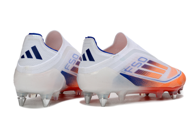 Adidas F50 Elite Laceless SG Soft Ground Soccer Cleats - White/Red/Blue