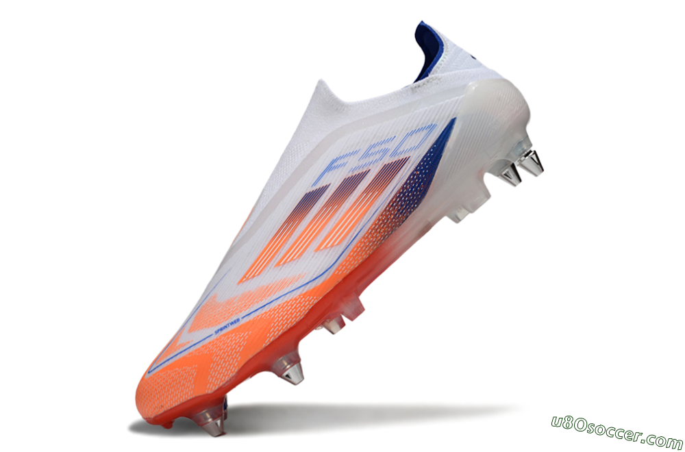Adidas F50 Elite Laceless SG Soft Ground Soccer Cleats - White/Red/Blue 5