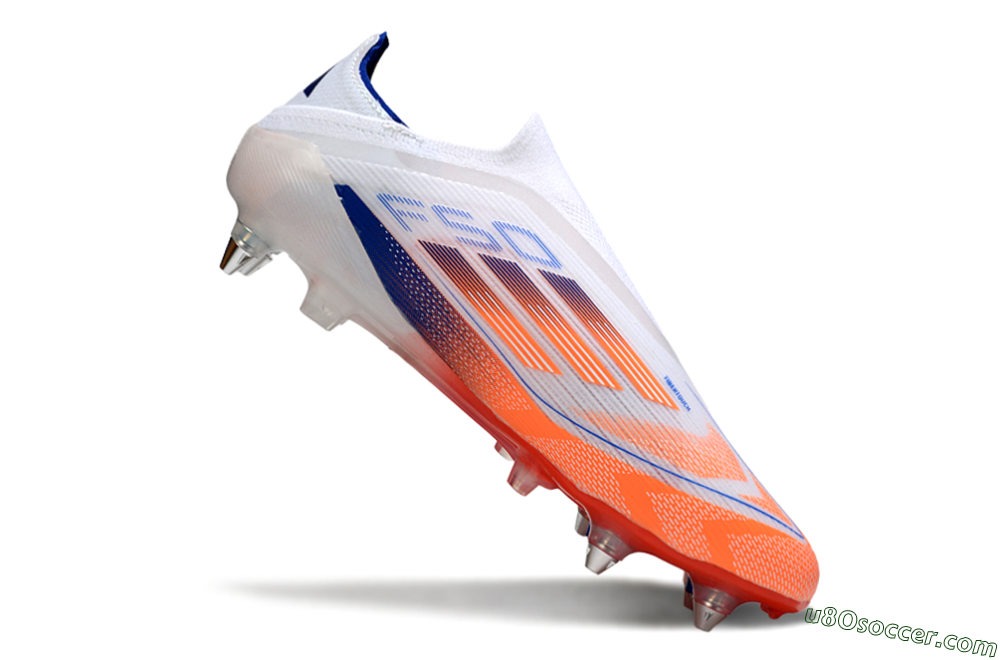 Adidas F50 Elite Laceless SG Soft Ground Soccer Cleats - White/Red/Blue 4