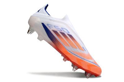 Adidas F50 Elite Laceless SG Soft Ground Soccer Cleats - White/Red/Blue