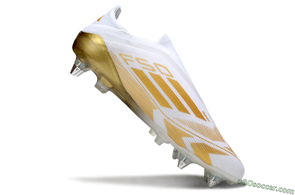 Adidas F50 Elite Laceless SG Soft Ground Soccer Cleats - White/Gold 4