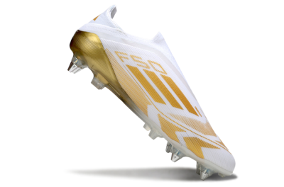 Adidas F50 Elite Laceless SG Soft Ground Soccer Cleats - White/Gold