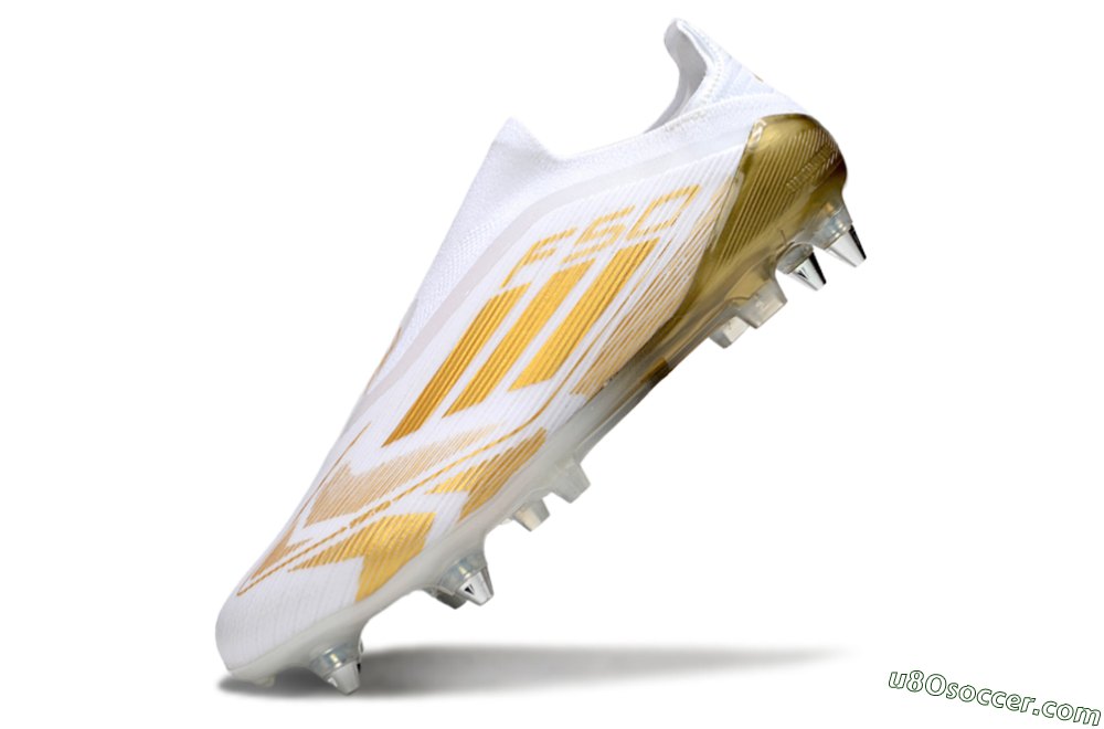 Adidas F50 Elite Laceless SG Soft Ground Soccer Cleats - White/Gold 5