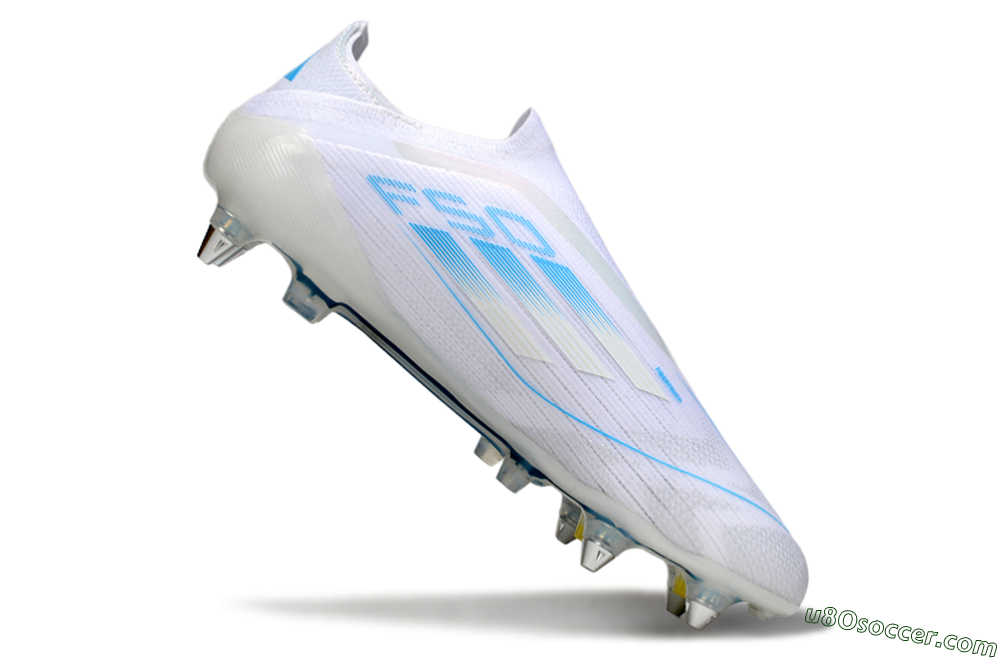 Adidas F50 Elite Laceless SG Soft Ground Soccer Cleats - White/Blue 4