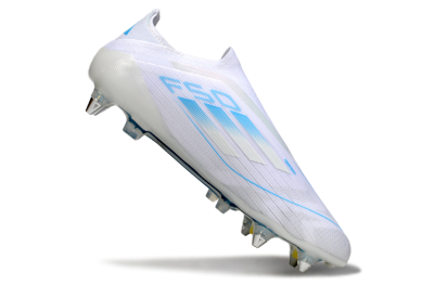 Adidas F50 Elite Laceless SG Soft Ground Soccer Cleats - White/Blue