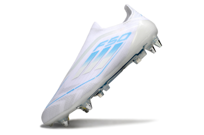 Adidas F50 Elite Laceless SG Soft Ground Soccer Cleats - White/Blue