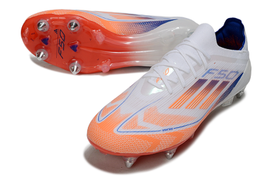 Adidas F50 Elite SG Soft Ground Soccer Cleats - White/Red/Blue