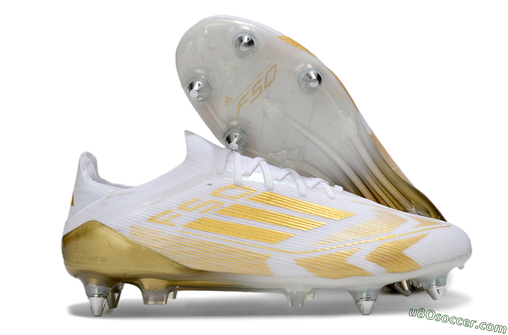 Adidas F50 Elite SG Soft Ground Soccer Cleats - White/Gold 1