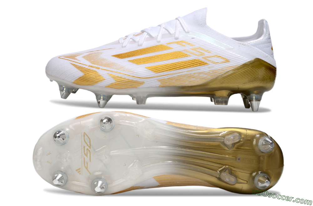 Adidas F50 Elite SG Soft Ground Soccer Cleats - White/Gold 0