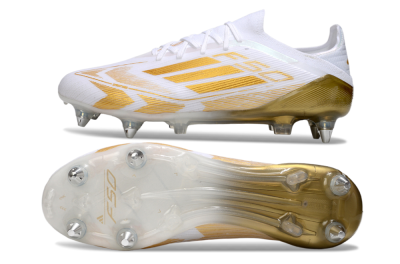 Adidas F50 Elite SG Soft Ground Soccer Cleats - White/Gold