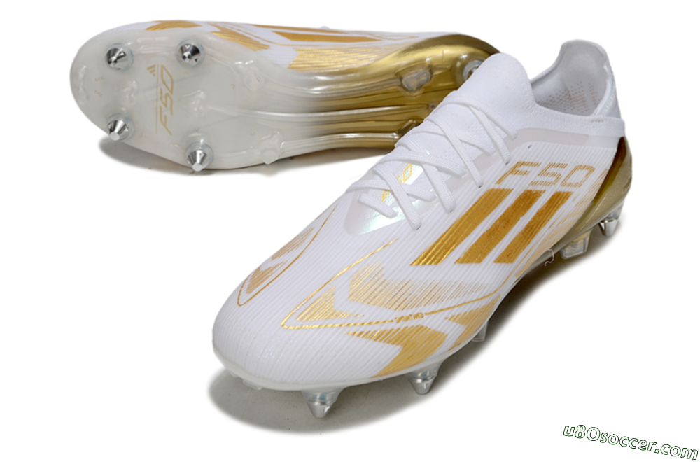 Adidas F50 Elite SG Soft Ground Soccer Cleats - White/Gold 3