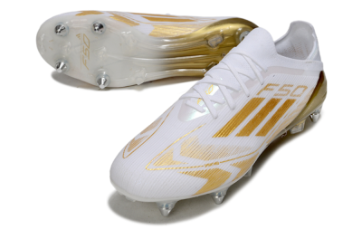 Adidas F50 Elite SG Soft Ground Soccer Cleats - White/Gold
