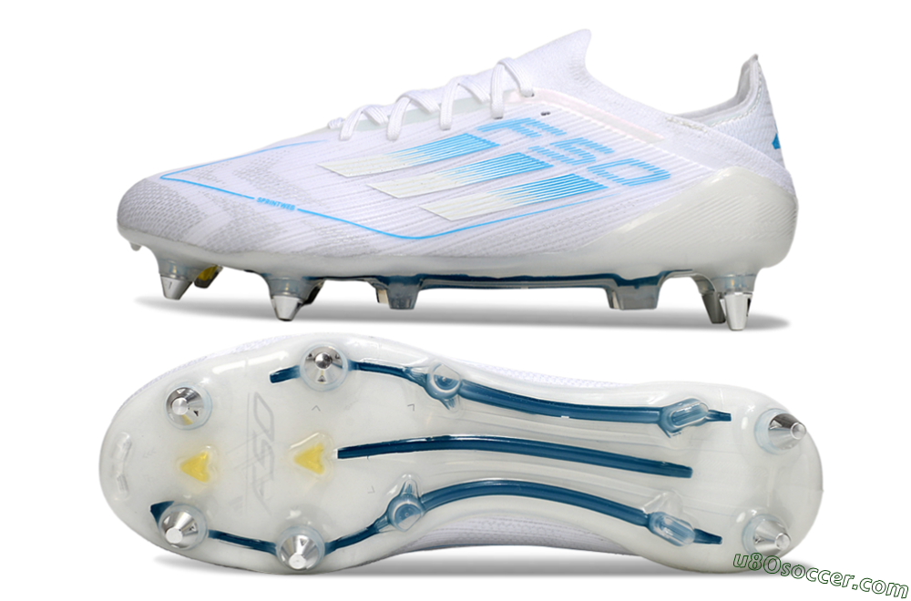 Adidas F50 Elite SG Soft Ground Soccer Cleats - White/Blue 0