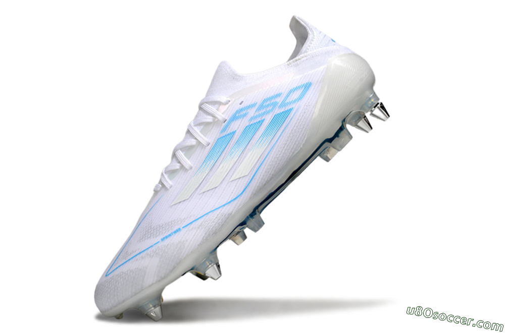 Adidas F50 Elite SG Soft Ground Soccer Cleats - White/Blue 5
