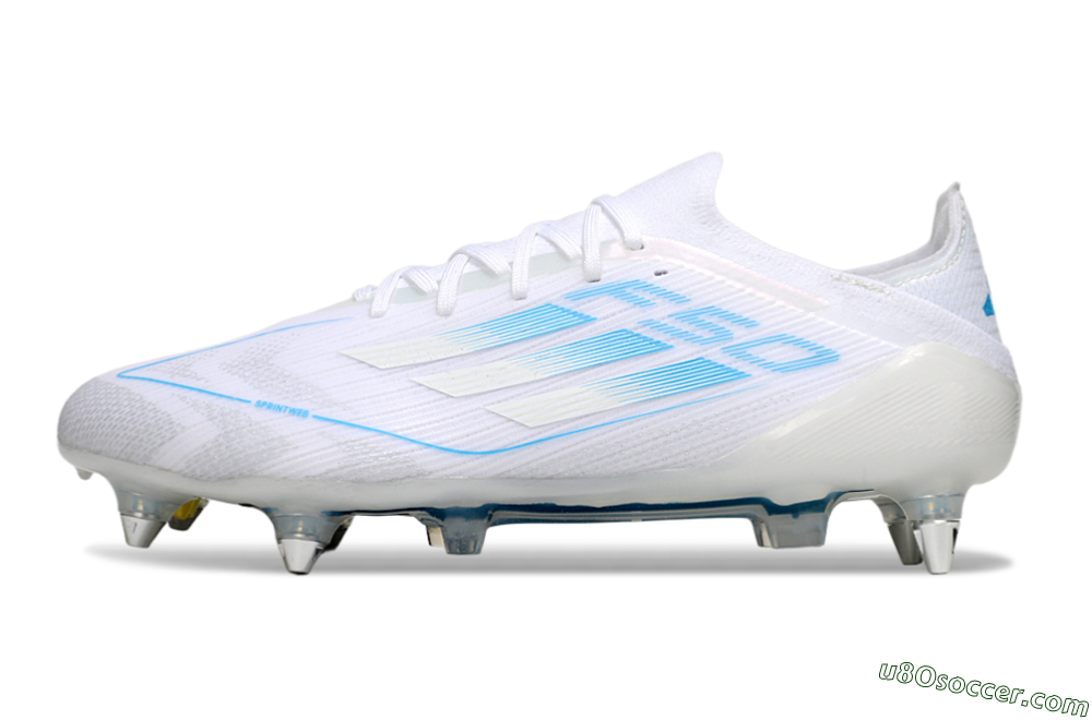 Adidas F50 Elite SG Soft Ground Soccer Cleats - White/Blue 2