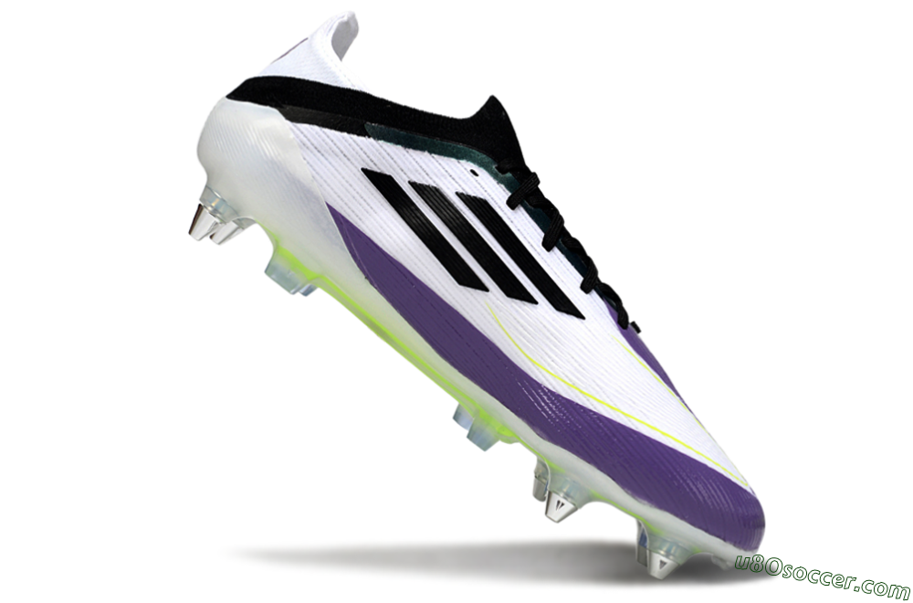 Messi x Adidas F50 Elite SG Soft Ground Soccer Cleats - White/Purple/Black 3