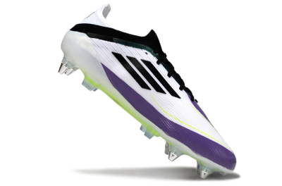 Messi x Adidas F50 Elite SG Soft Ground Soccer Cleats - White/Purple/Black