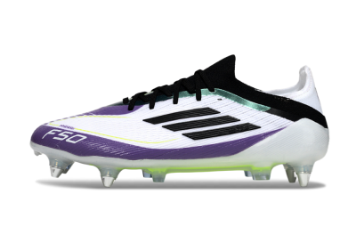 Messi x Adidas F50 Elite SG Soft Ground Soccer Cleats - White/Purple/Black