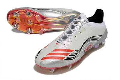 Messi x Adidas F50 Elite SG Soft Ground Soccer Cleats - Silver/Red/Black