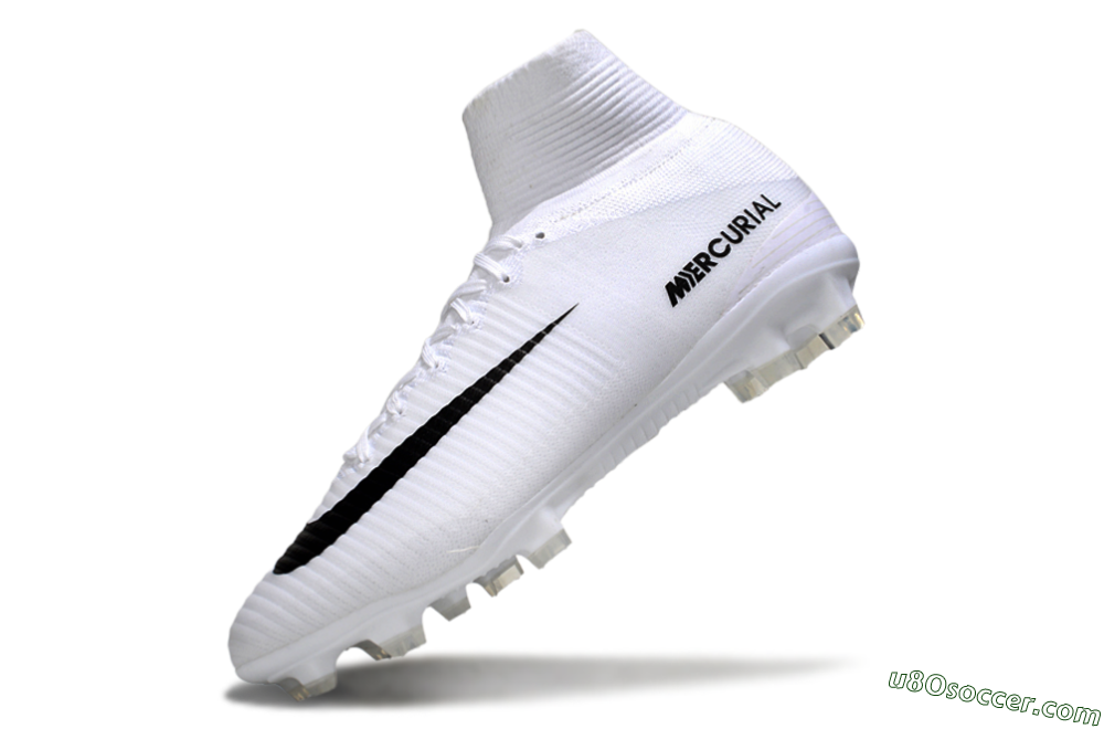 Nike Mercurial Superfly 5 Elite FG Firm Ground Soccer Cleats - White/Black 5