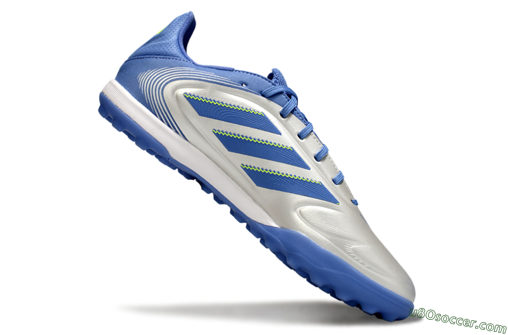Adidas Copa Pure 3 TF Artificial Turf Soccer Shoes - Silver/Blue/Yellow 4