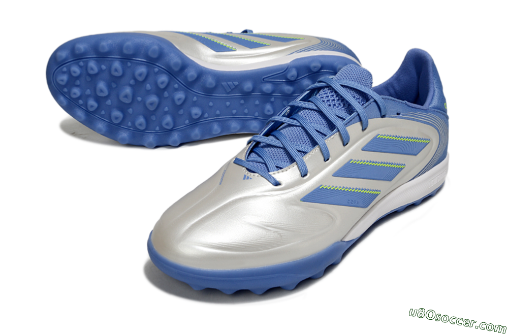 Adidas Copa Pure 3 TF Artificial Turf Soccer Shoes - Silver/Blue/Yellow 3