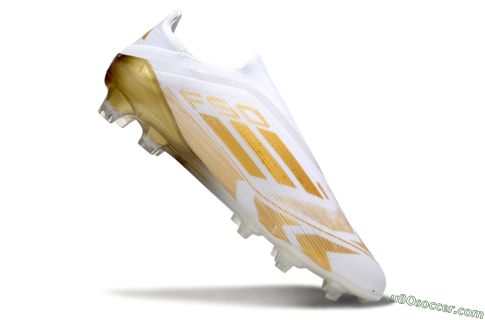 Adidas F50 Elite Laceless FG Firm Ground Soccer Cleats - White/Gold 4