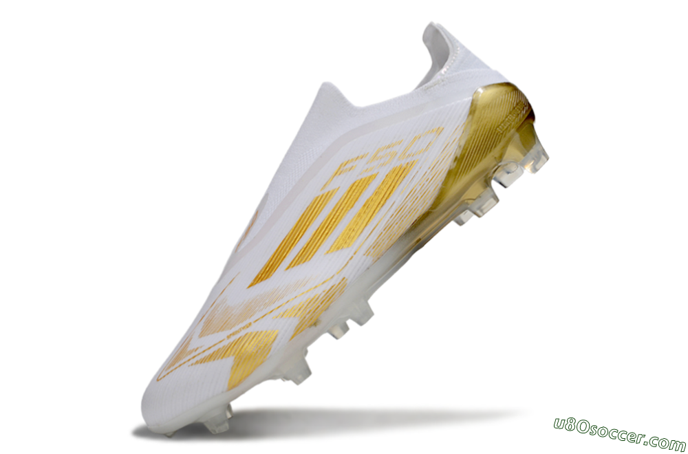 Adidas F50 Elite Laceless FG Firm Ground Soccer Cleats - White/Gold 5