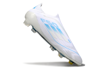 Adidas F50 Elite Laceless FG Firm Ground Soccer Cleats - White/Blue