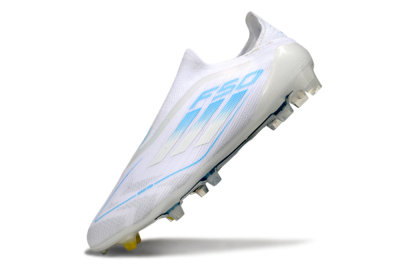 Adidas F50 Elite Laceless FG Firm Ground Soccer Cleats - White/Blue