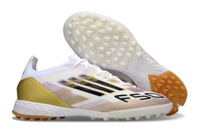 Adidas F50 Pro TF Artificial Turf Soccer Shoes - White/Black/Gold