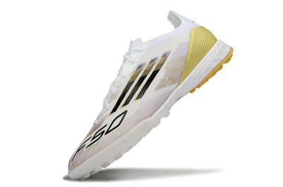 Adidas F50 Pro TF Artificial Turf Soccer Shoes - White/Black/Gold
