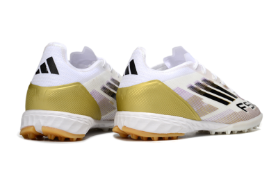 Adidas F50 Pro TF Artificial Turf Soccer Shoes - White/Black/Gold
