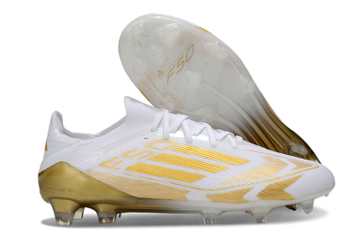 Adidas F50 Elite FG Firm Ground Soccer Cleats - White/Gold