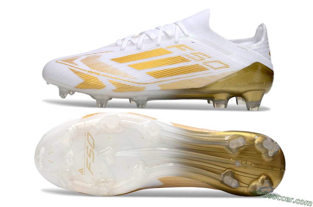 Adidas F50 Elite FG Firm Ground Soccer Cleats - White/Gold 0