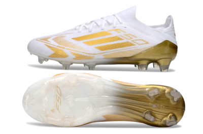 Adidas F50 Elite FG Firm Ground Soccer Cleats - White/Gold