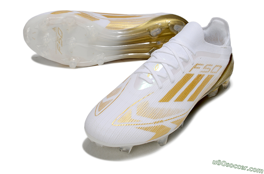 Adidas F50 Elite FG Firm Ground Soccer Cleats - White/Gold 3