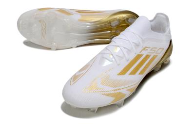 Adidas F50 Elite FG Firm Ground Soccer Cleats - White/Gold