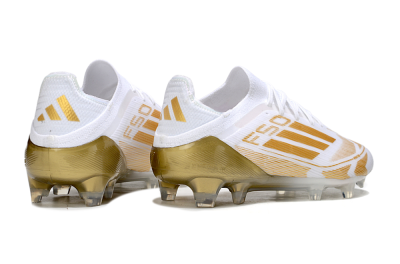 Adidas F50 Elite FG Firm Ground Soccer Cleats - White/Gold