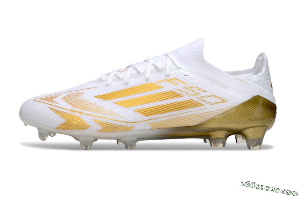 Adidas F50 Elite FG Firm Ground Soccer Cleats - White/Gold 2