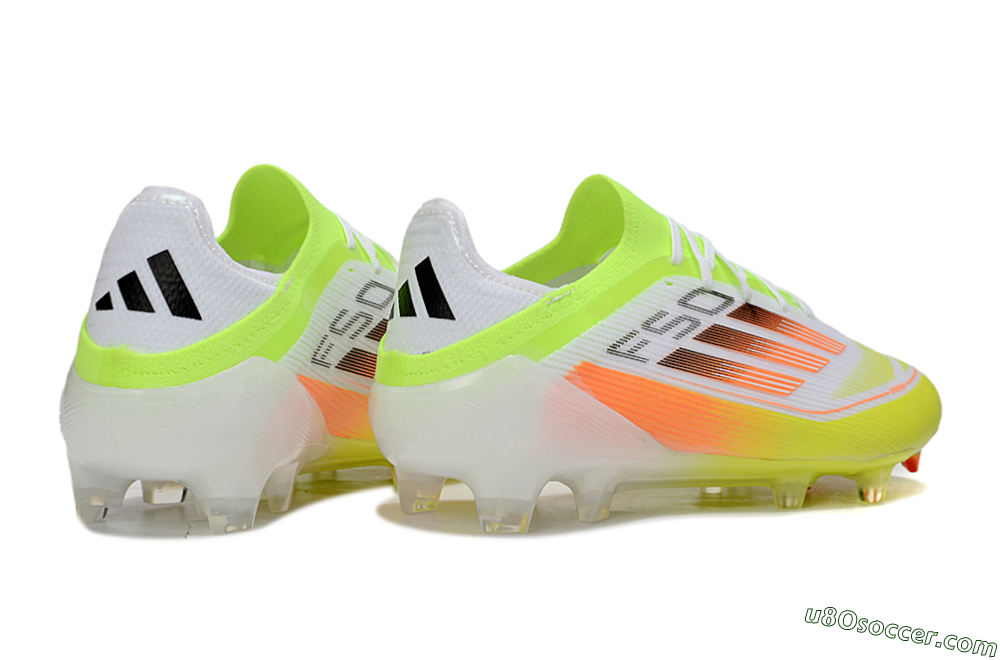 Adidas F50 Elite FG Firm Ground Soccer Cleats - White/Yellow/Orange 6