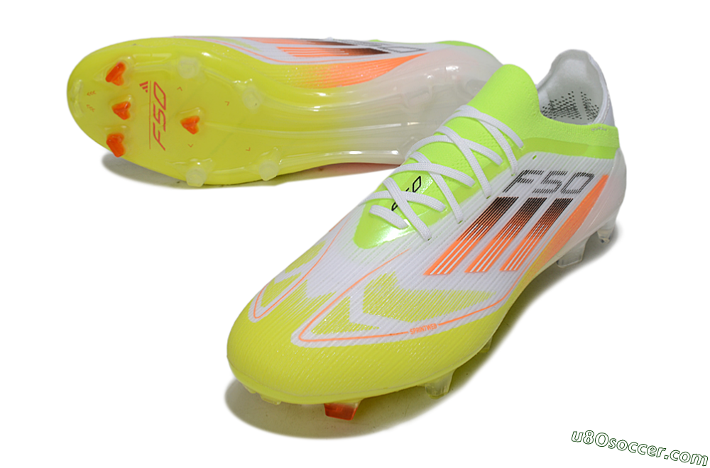 Adidas F50 Elite FG Firm Ground Soccer Cleats - White/Yellow/Orange 3