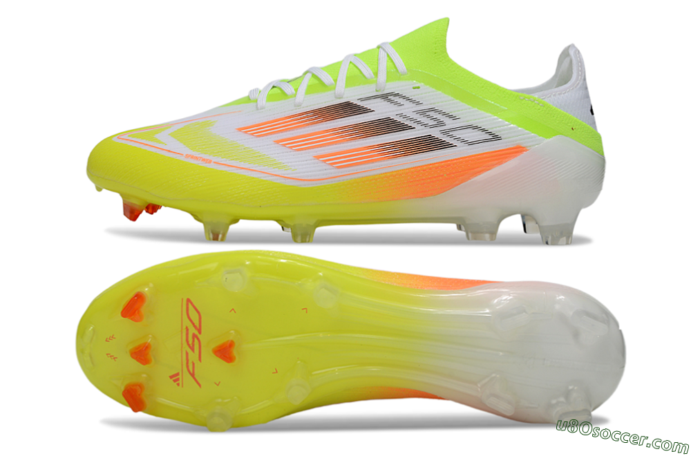 Adidas F50 Elite FG Firm Ground Soccer Cleats - White/Yellow/Orange 0