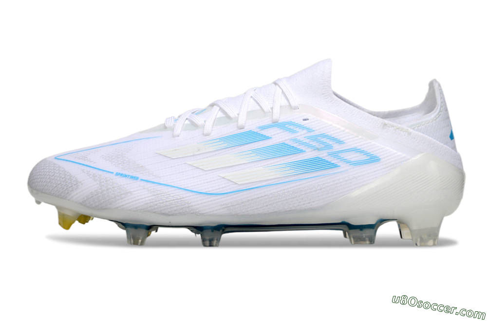 Adidas F50 Elite FG Firm Ground Soccer Cleats - White/Blue 2