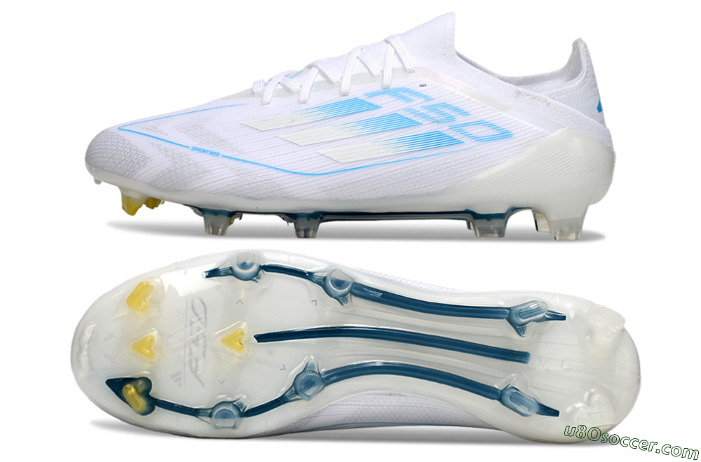 Adidas F50 Elite FG Firm Ground Soccer Cleats - White/Blue 0