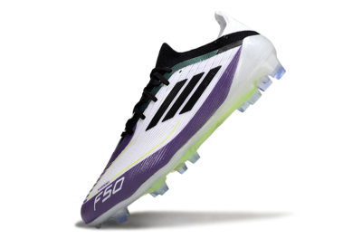 Messi x Adidas F50 Elite FG Firm Ground Soccer Cleats - White/Purple/Black