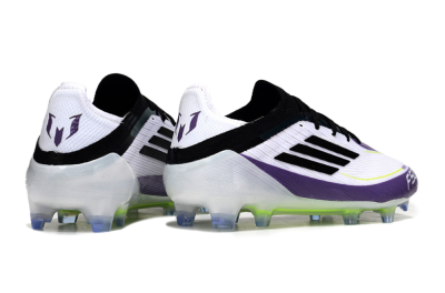 Messi x Adidas F50 Elite FG Firm Ground Soccer Cleats - White/Purple/Black